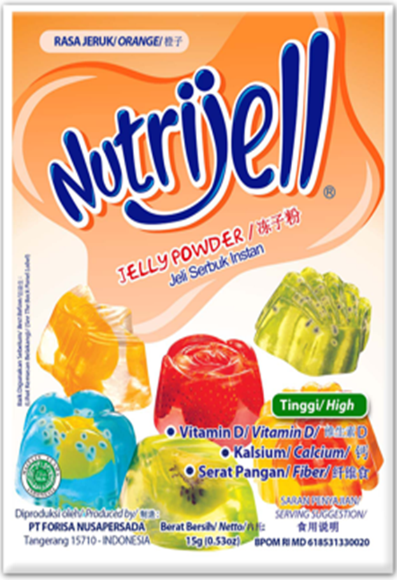 Nutrijell Rasa Jeruk (Orange Flavor Jelly Powder) - 0.53 oz (15gr)