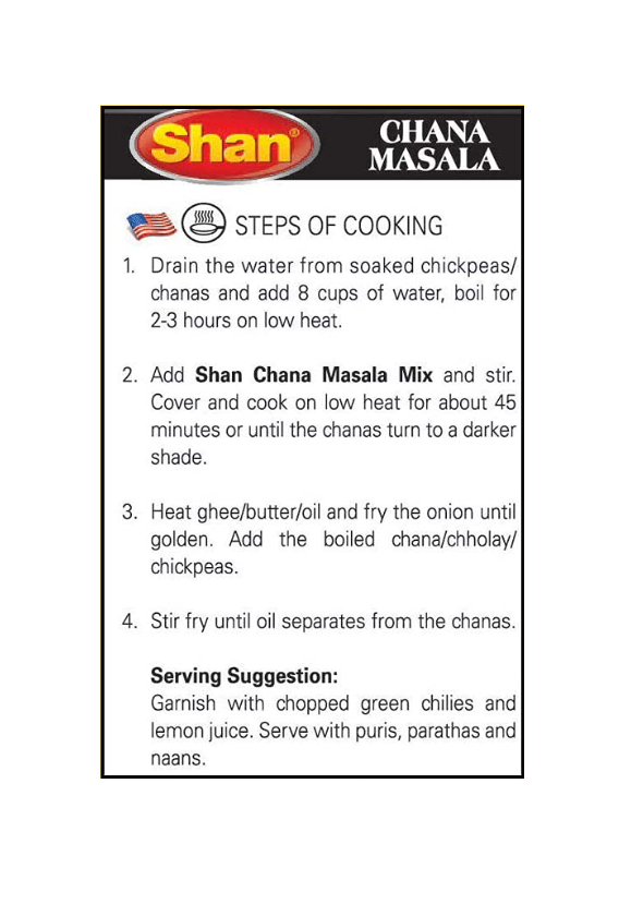 Shan Chana Masala Recipe and Seasoning Mix - 3.52 oz (100g)