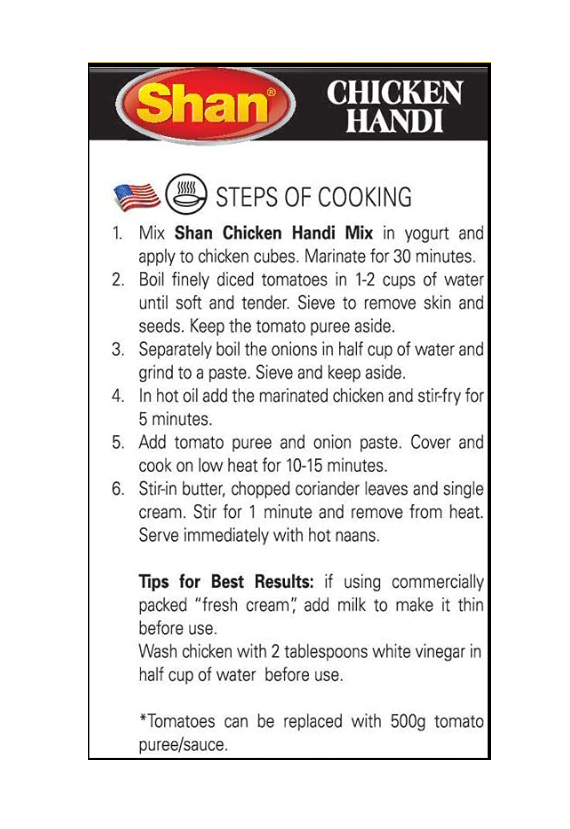 Shan Chicken Handi Recipe and Seasoning Mix - 1.76 oz (50g)