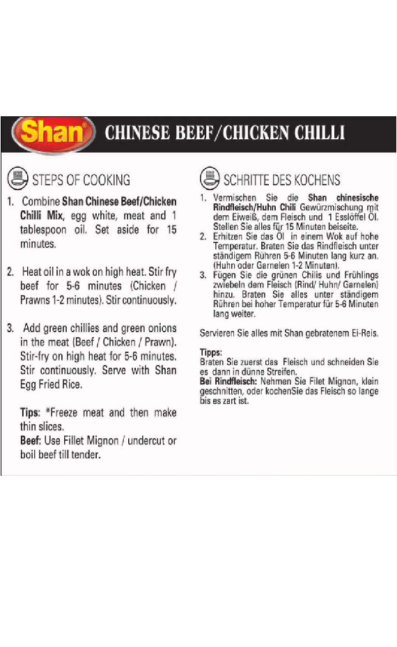Shan Chinese Beef/Chicken Chilli Oriental Seasoning Mix - 1.76 oz (50g)