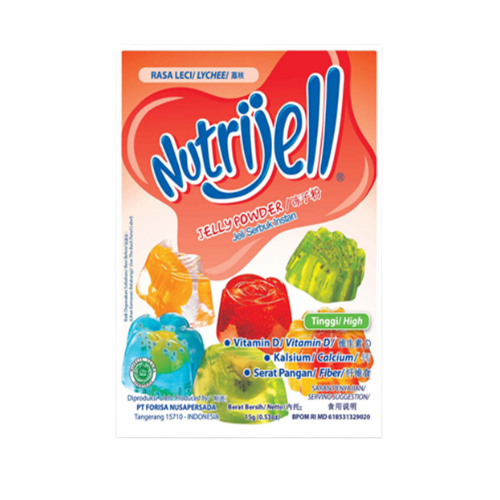 Nutrijell Rasa Leci (Lychee Flavor Jelly Powder) - 0.53 oz (15gr)