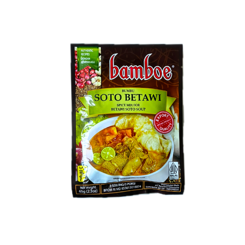 Bamboe Bumbu Soto Betawi (Indonesian Betawi Soto Soup) Instant Seasoning - 2.3 oz (65gr)