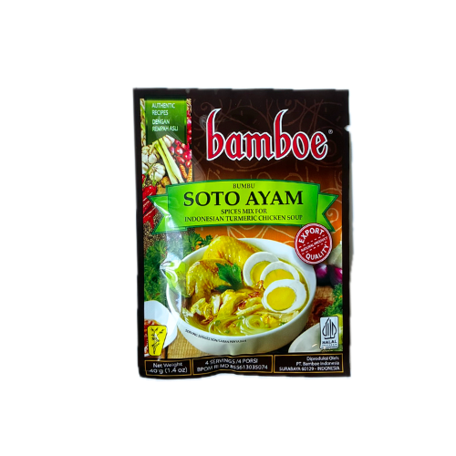 Bamboe Bumbu Soto Ayam (Indonesian Turmeric Chicken Soup) Instant Seasoning - 1.4 oz (40gr)