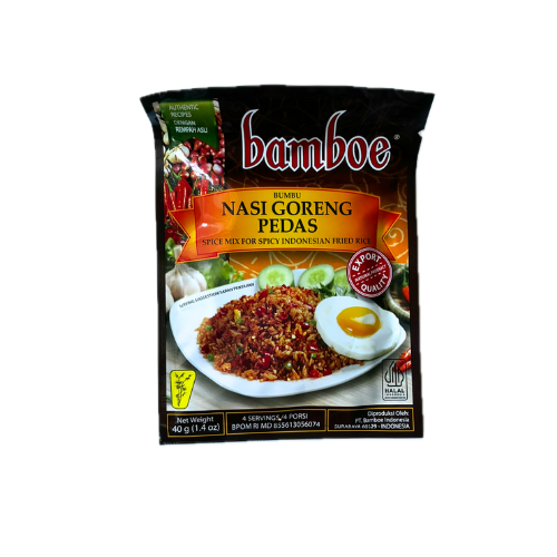 Bamboe Bumbu Nasi Goreng Pedas (Indonesian Spicy Fried Rice) Instant Seasoning - 1.4 oz (40gr)