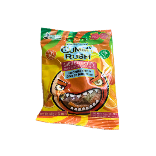 Tangerine Dream Cheery Chews Gummy Rush Sour Belt Bites 60gr (2.11oz)