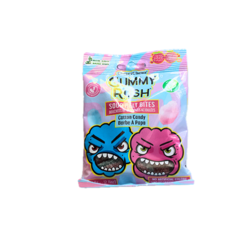 Cotton Candy Cheery Chews Gummy Rush Sour Belt Bites Halal 60gr (2.11oz)