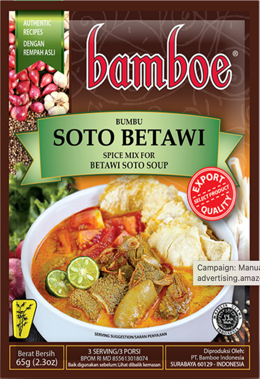 Bamboe Bumbu Soto Betawi (Betawi Soto Soup) - 2.3 oz (65gr)