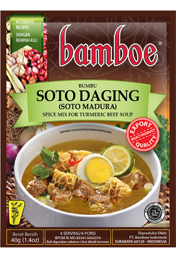 Bamboe Bumbu Soto Daging/Madura (Beef/Madura Soto Soup) - 1.4 oz (40gr)