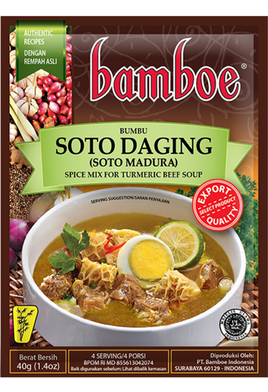 Bamboe Bumbu Soto Daging/Madura (Beef/Madura Soto Soup) - 1.4 oz (40gr)