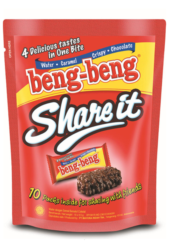 Beng-Beng Share it Chocolate Wafer (10 x 9.5 gr pouch) - 3.35 oz