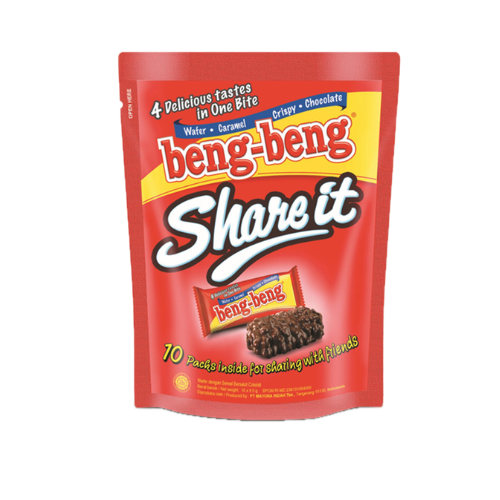 Beng-Beng Share it Chocolate Wafer (Coklat Karamel) (10 x 9.5 gr pouch) - 3.35 oz