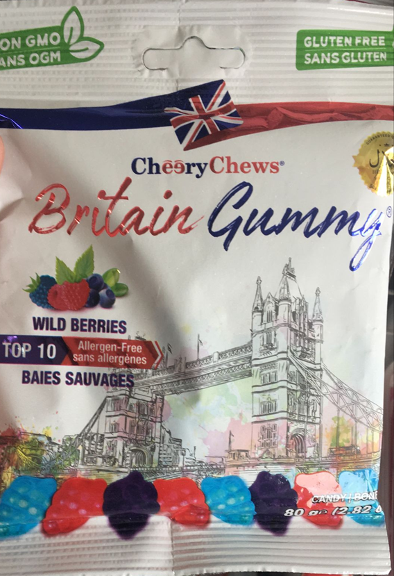 Cheery Chews Britain Gummy Wild Berries - 2.82 oz (80gr)