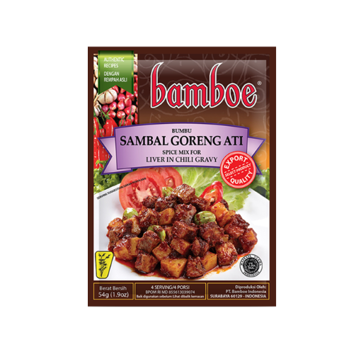 Bamboe Bumbu Sambal Goreng Ati (Indonesian Spices for Liver in Chili Gravy) Instant Seasoning - 1.9 oz (54gr)
