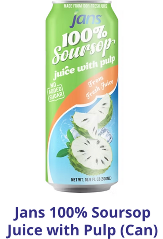 Jans 100% Soursop Juice with Pulp (Can) - 16.9 oz (500ml)