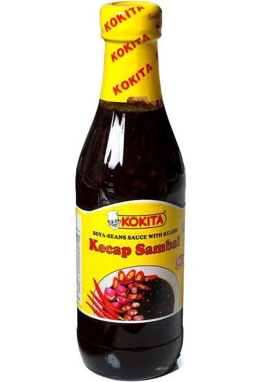 Kokita Hot Soya Beans Sauce with Relish (Kecap Sambal) - 14.1 oz (400gr)