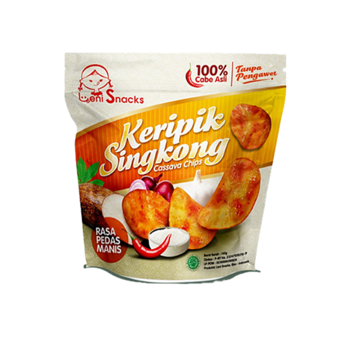 Leni Spicy Cassava Chips (Keripik Singkong Pedas) - 4.2 oz (120gr)