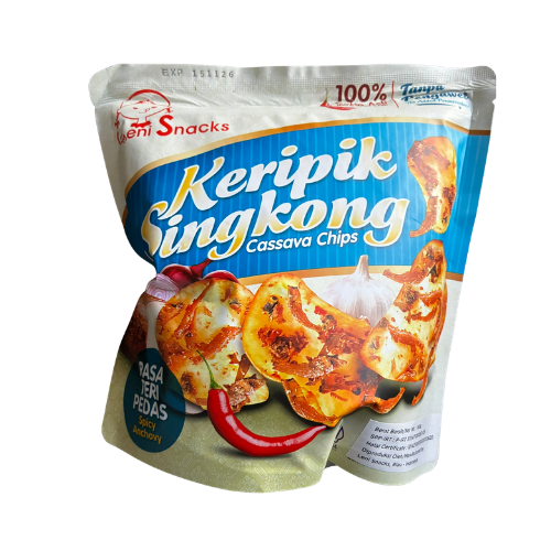 Leni Keripik Singkong (Cassava Chips Spicy with Anchovy) - 4.9 oz