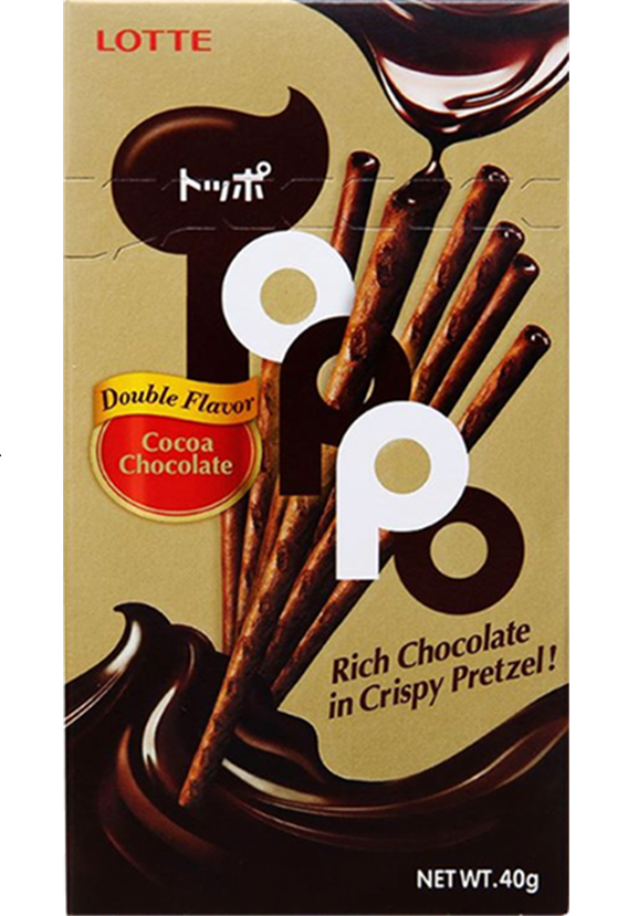 Lotte Toppo Cocoa Chocolate - 1.41 oz (40gr)