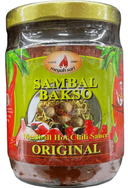 Megah Sari Sambal Bakso Meatball Hot Chili Sauce Original - 9 oz