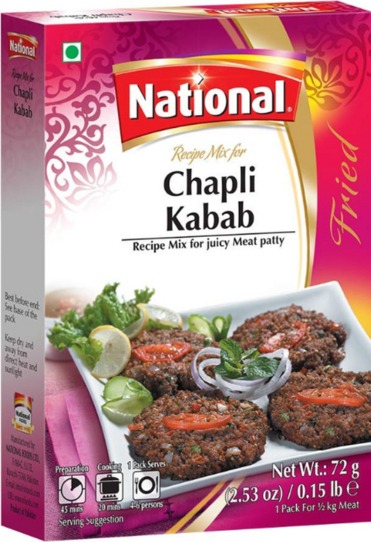 National Chapli Kabab Recipe Mix 2.53 oz (72gr)
