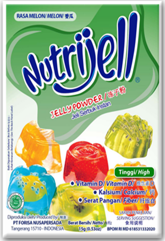 Nutrijell Rasa Melon (Melon Flavor Jelly Powder) - 0.53 oz (15gr)