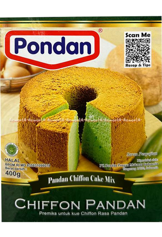 Pondan Chiffon Pandan Cake Mix - 14.1 oz (400gr)