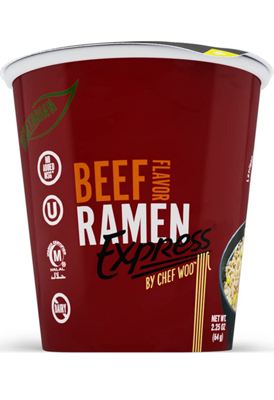 RAMEN EXPRESS Beef Flavor Cup Noodle by Chef Woo - 2.25 Oz