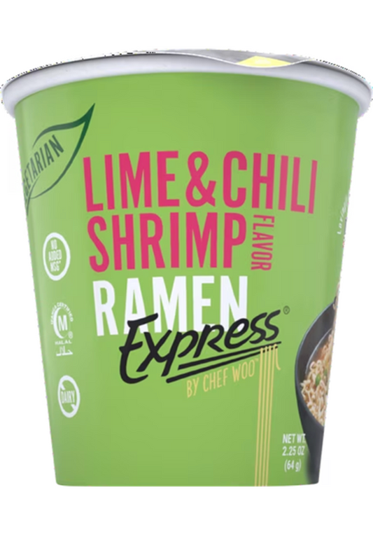 RAMEN EXPRESS Lime & Shrimp Flavor Cup Noodle by Chef Woo - 2.25 Oz