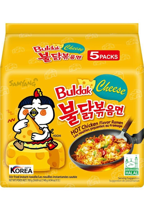 Samyang Buldak Cheese Spicy Ramen (5 x 140 gr = 700 gr) - 24.65 oz