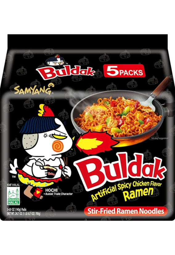 Samyang Buldak Spicy Chicken Flavor Ramen (5 x 140 gr = 700gr) - 24.65 oz