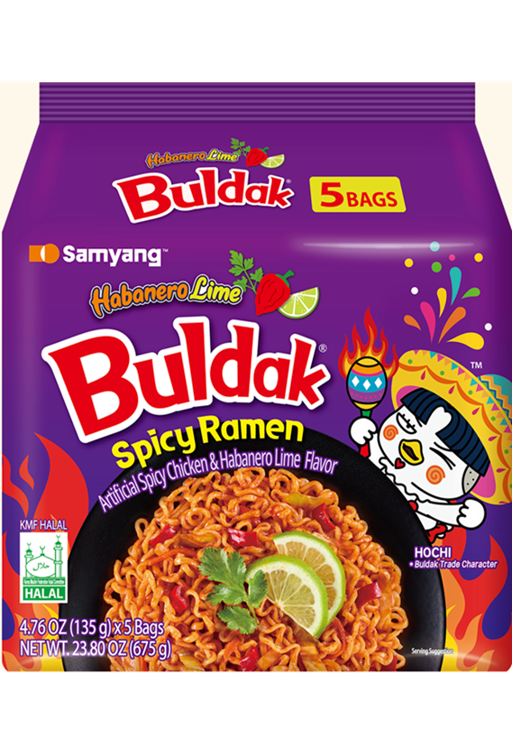 Samyang Habanero Lime Buldak Spicy Ramen (5 x 135 gr = 675gr) - 23.8 oz