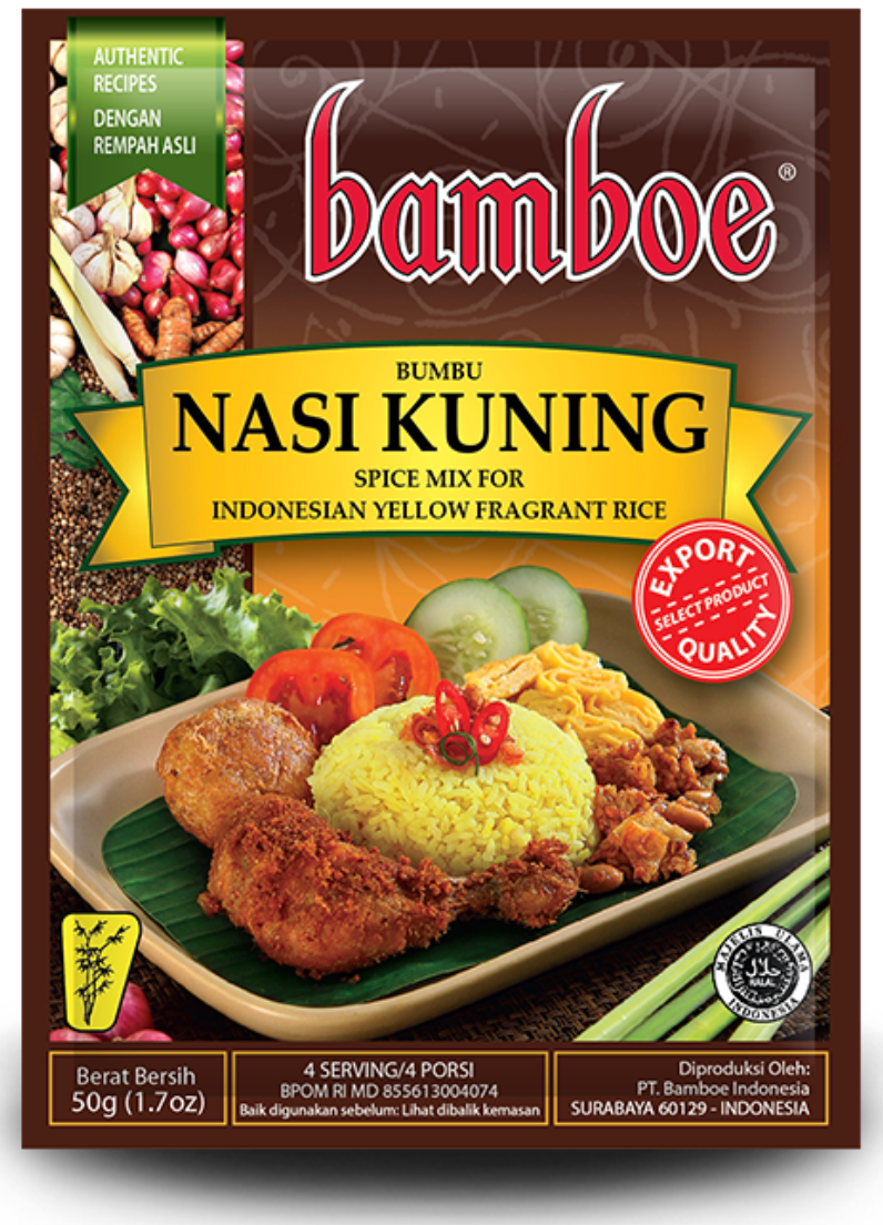 Bamboe Bumbu Nasi Kuning (Yellow Fragrant Rice Seasoning) - 1.7 oz (50gr)
