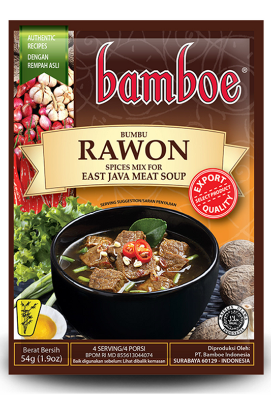 Bamboe Bumbu Rawon (Indonesian East Java Meat Soup) Instant Seasoning - 1.9 oz (54gr)