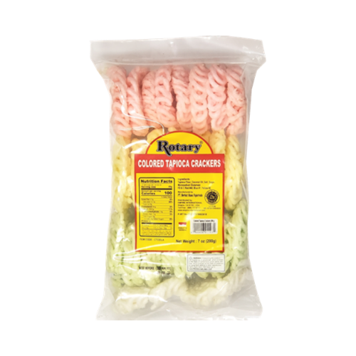 Rotary Colored Tapioca Crackers (Kerupuk Aci Warna-warni, Krupuk) - 7 oz