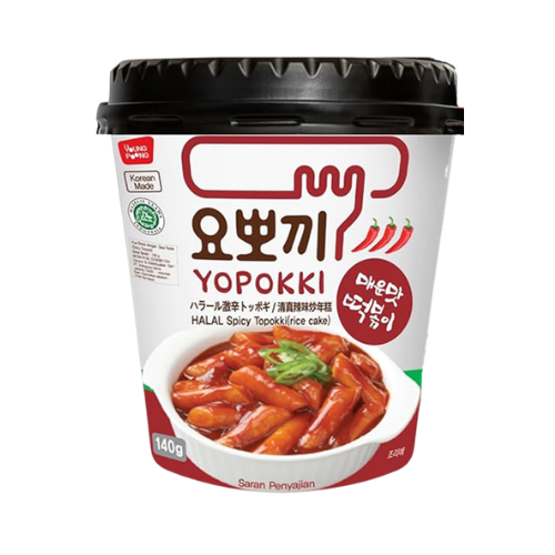Yopokki Instant Halal Tteokbokki Cup (Spicy) - 0.91 oz (140gr)