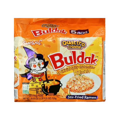 Samyang Carbonara Buldak Quattro Cheese (5 x 145 gr = 725 gr) - 25.55 oz