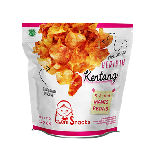 Leni Spicy Potato Chips (Keripik Kentang Pedas) - 4.2 oz (120gr)