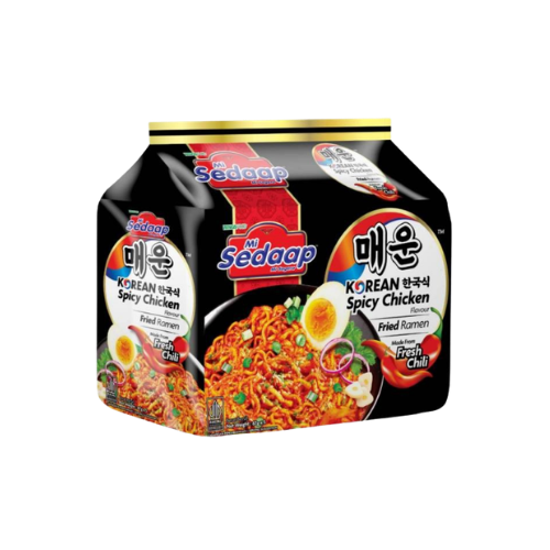 Mi Sedaap Korean Spicy Chicken Flavor Mie Instan (5 x 87gr = 435 gr) - 15.3 oz