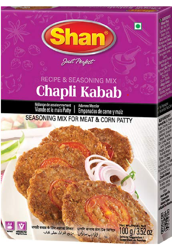 Shan Chapli Kabab Recipe and Seasoning Mix - 3.52 oz (100 gram)