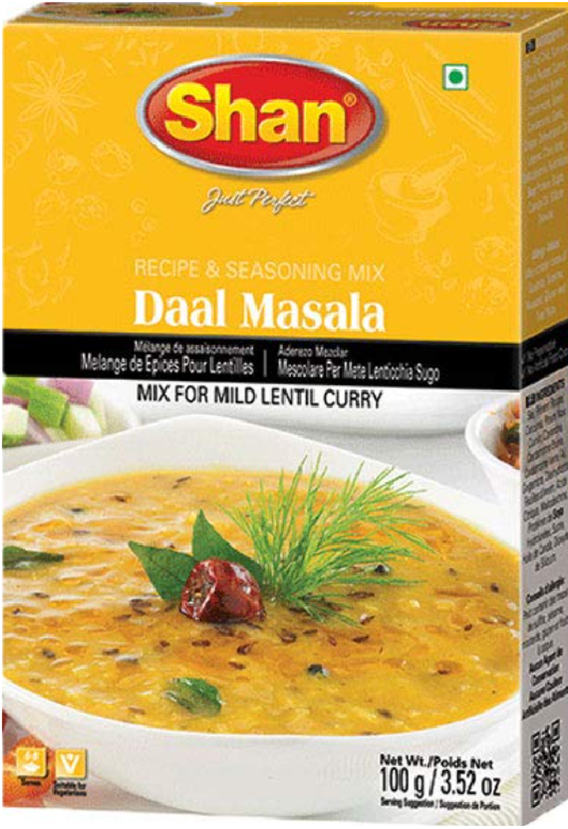 Shan Daal Masala Recipe and Seasoning Mix - 3.52 oz (100g)