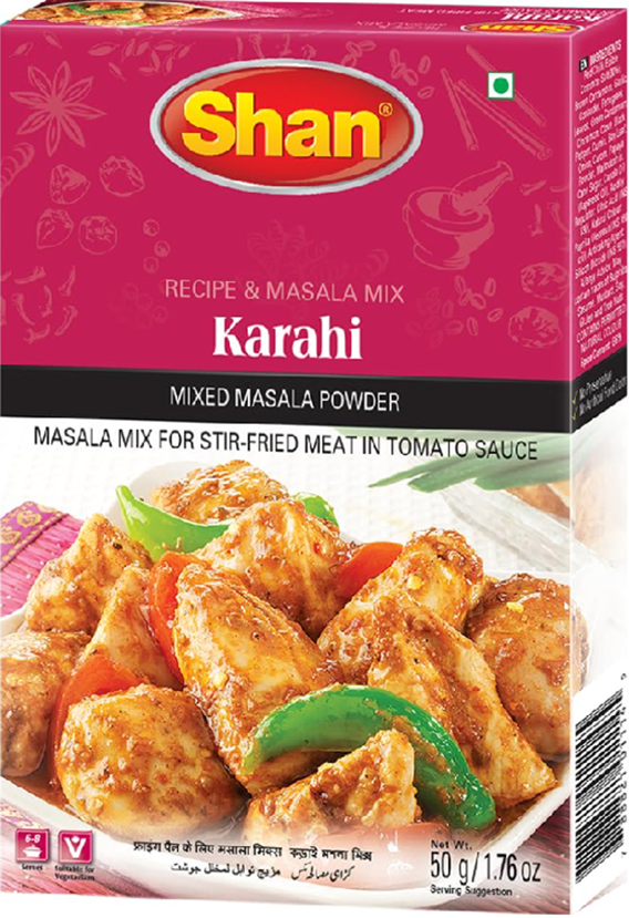 Shan Karahi Recipe and Seasoning Mix - 1.76 oz (50g)