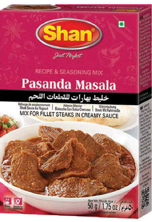 Shan Pasanda Masala Recipe and Seasoning Mix - 1.76 oz (50g)