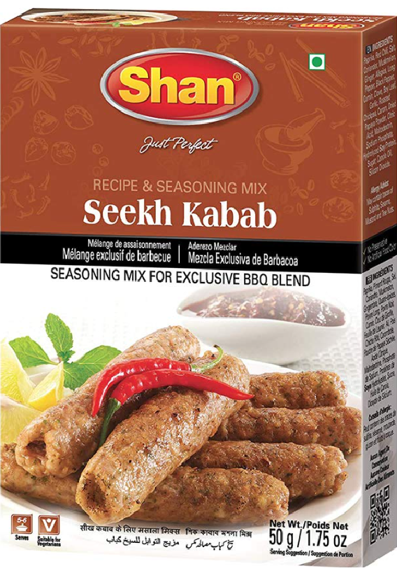 Shan Seekh Kabab Recipe and Seasoning Mix - 1.76 oz (50g)