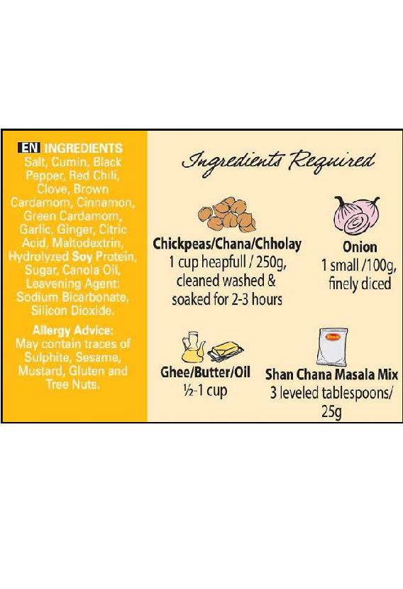 Shan Chana Masala Recipe and Seasoning Mix - 3.52 oz (100g)