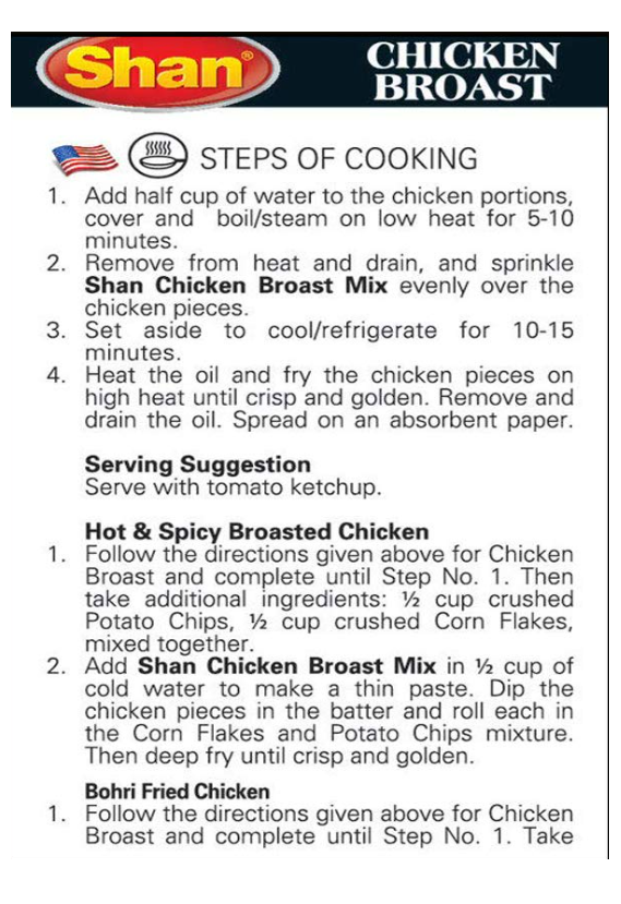 Shan Chicken Broast Recipe and Seasoning Mix - 4.40 oz (125g)