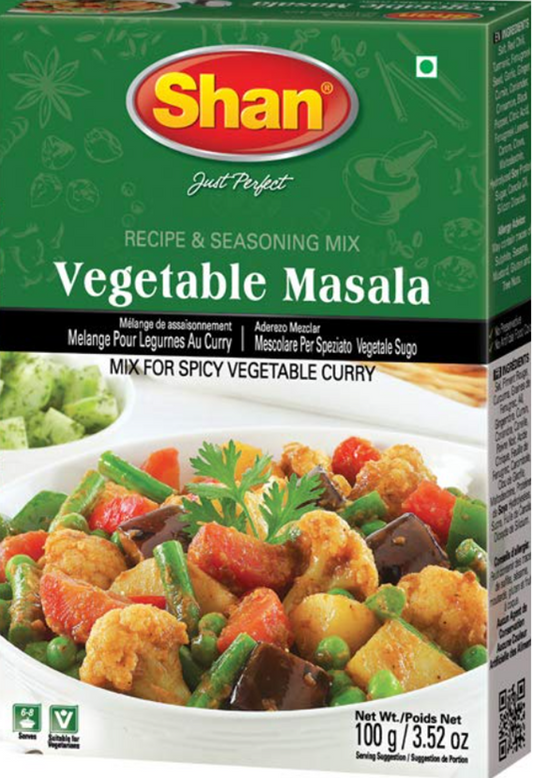 Shan Vegetable Masala Recipe and Seasoning Mix - 3.52 oz (100g)