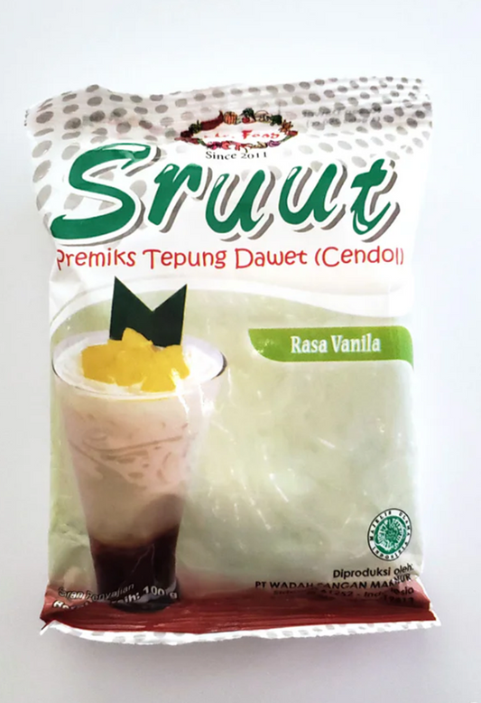 Sruut Instant Tepung Cendol / Dawet Pandan (Pandan Mung Bean Flour Mix)