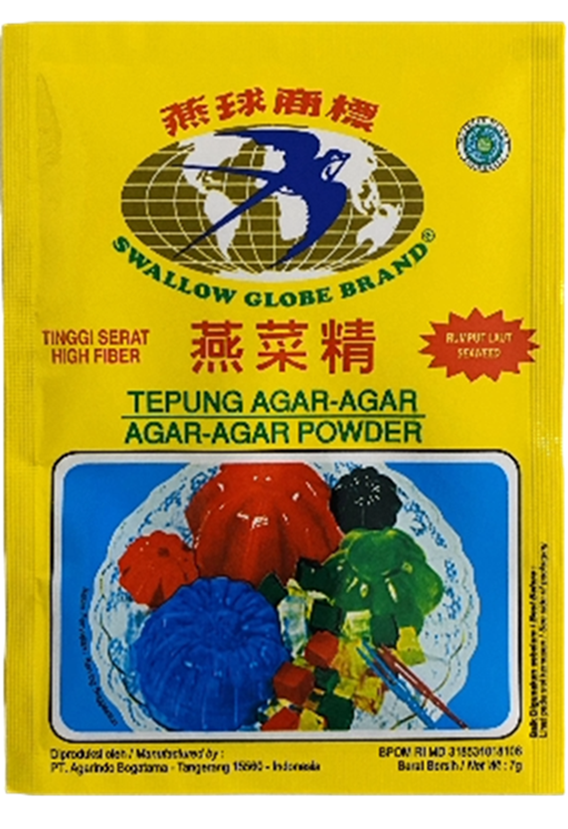 Swallow Agar-Agar Putih/Clear (Plain Jelly Powder) - 1 sachet @ 0.25 oz (7 gr)