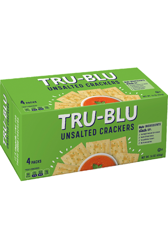 Tru Blu Unsalted Crackers - 16 oz