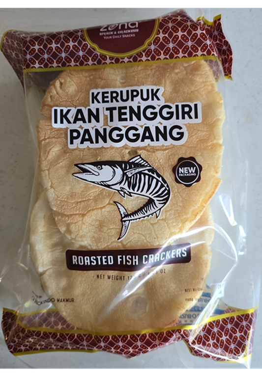 Zona Roasted Fish Crackers (Kerupuk Ikan Tenggiri Panggang) - 4.23 oz (128gr)